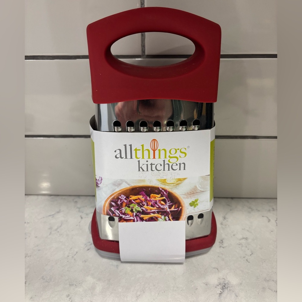 Red Stainless Steel Grater with Food Catcher
